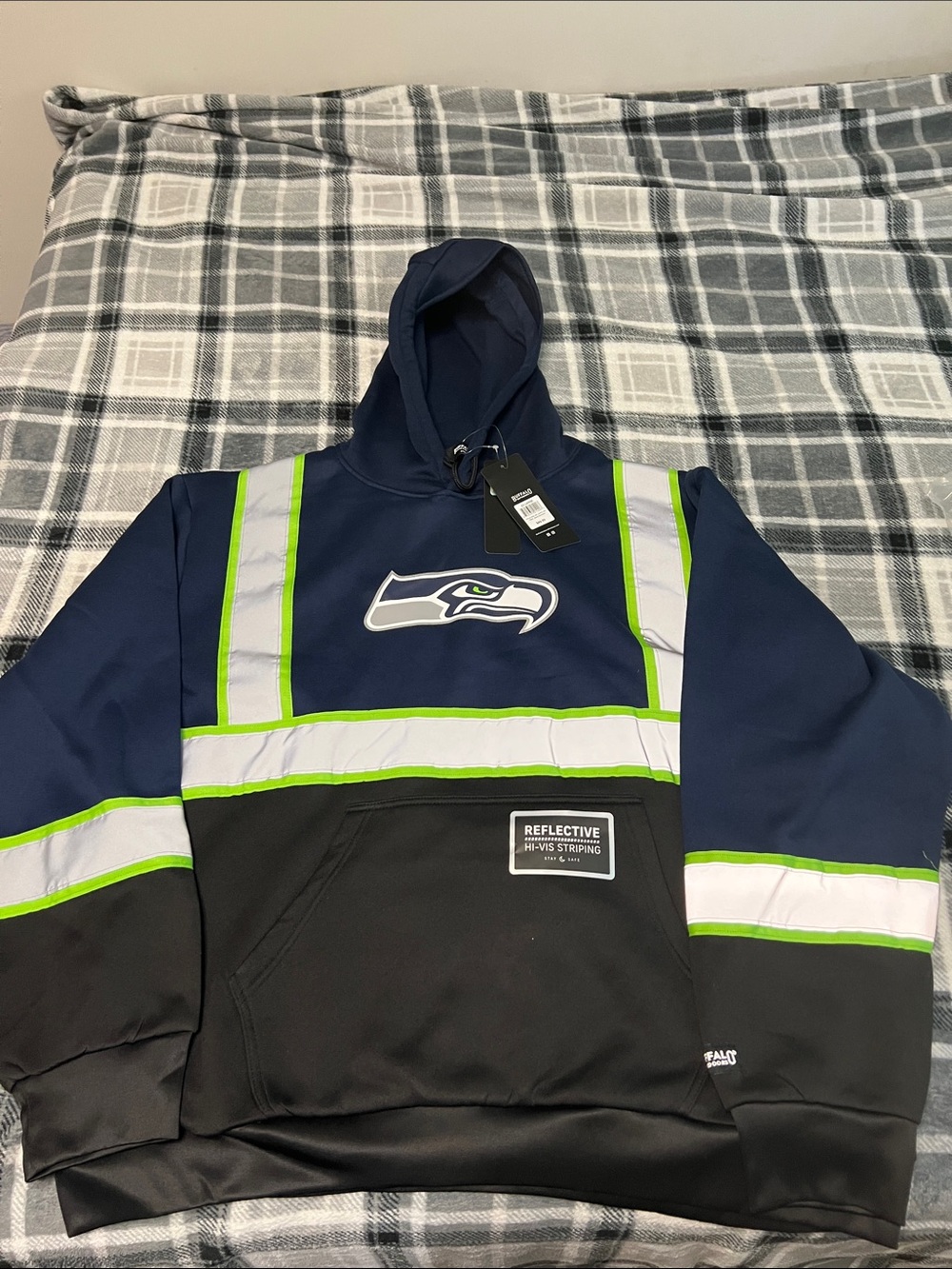 Seattle Seahawks Navy & Black Reflective Hoodie